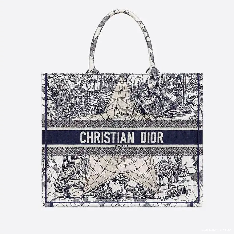 Motif World Canvas the Dior Book Around Blue Tote 0427 Luxury